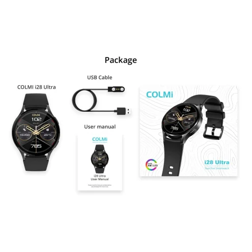 Colmi i28 Ultra okosóra szilikon szíj (Fekete) - 6