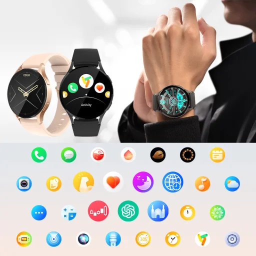 Colmi i28 Ultra okosóra szilikon szíj (Fekete) - 10