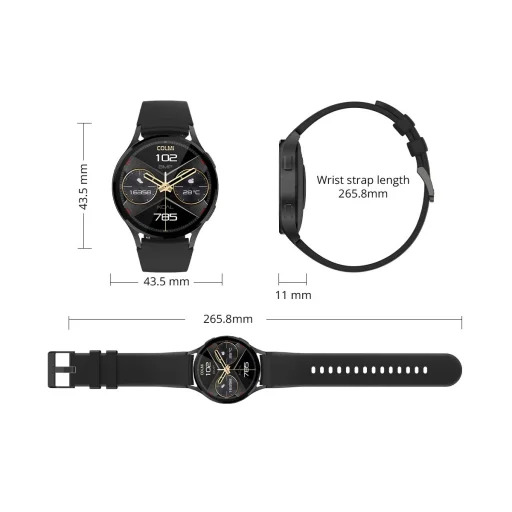 Colmi i28 Ultra okosóra szilikon szíj (Fekete) - 5
