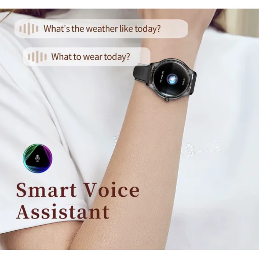 COLMI L28 fekete okosóra szilikon és bőr szíjjal - 13