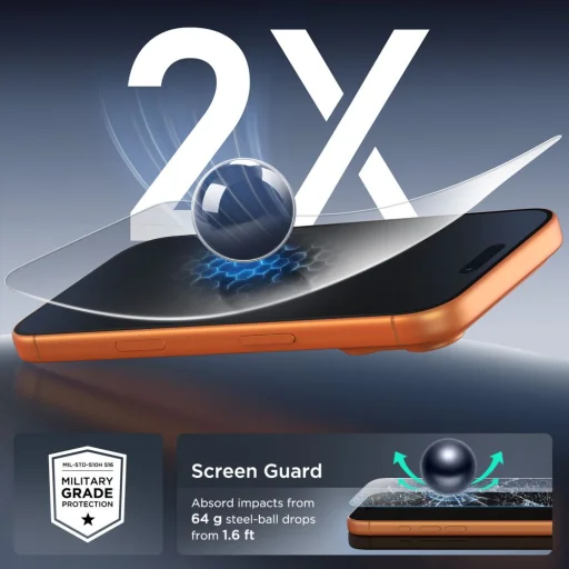 iPhone 15 / 15 Pro / 16 átlátszó üvegfólia Tech-Protect Bundle 10-pack - 6