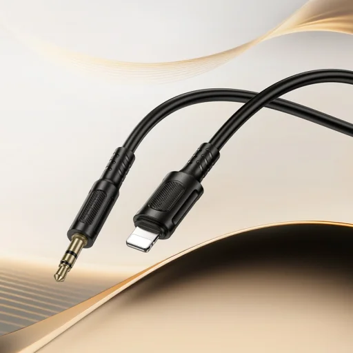 Borofone kábel AUX BL25 Nice - Lightning 3,5 mm jack - 1 méter fekete - 8