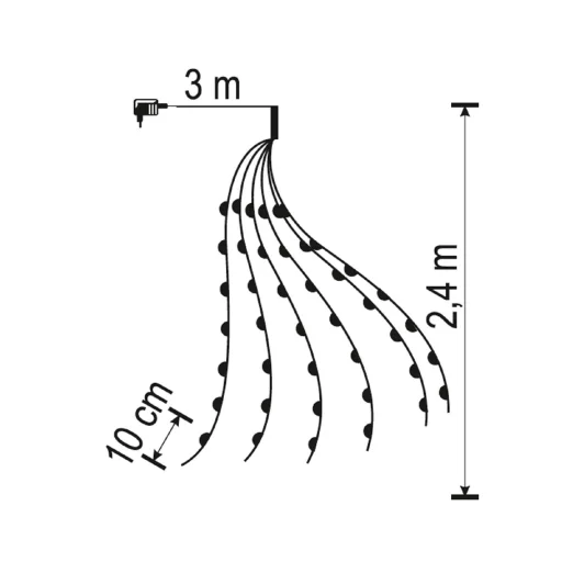 Home ML 150/WW micro LED-es fényfüzérköteg, 150 db melegfehér micro LED, 6 ágú, vékony, ezüstszínű vezeték, hálózati adapter, kül- és beltéri kivitel - 5