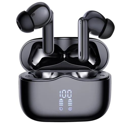 Wireless Earbuds Techsuit (A97) - Bluetooth V5.4, 300mAh, ANC, ENC, 4 Mic - Fekete - 3