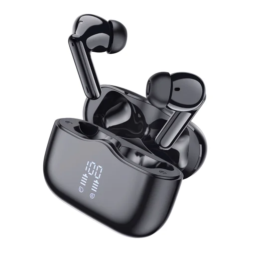 Wireless Earbuds Techsuit (A97) - Bluetooth V5.4, 300mAh, ANC, ENC, 4 Mic - Fekete - 4