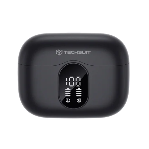 Vezeték nélküli fülhallgató Techsuit A90 - Bluetooth V5.4, 300mAh, ANC, ENC, 4 mikrofon - Fekete - 2