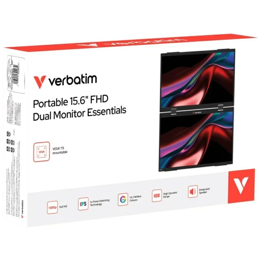 Verbatim Essentials 15.6" FHD hordozható dupla monitor fekete 32403 - 8