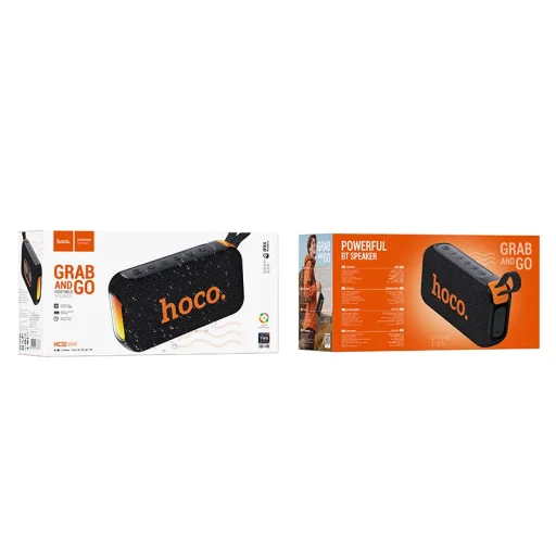 Bluetooth Hangszóró Hoco HC32, 2 x 10W, TWS, RGB, Fekete - 5