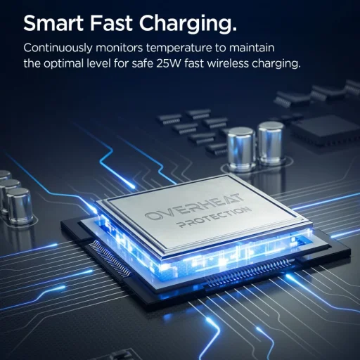 SPIGEN ESSENTIAL EF302MOQ Qi2.2 2IN1 MÁGNESES MAGSAFE VEZETÉK NÉLKÜLI TÖLTŐ FEKETE - 6