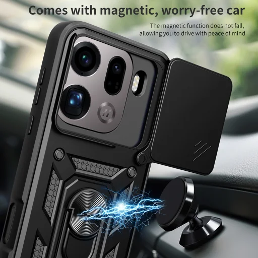 Oppo Find X9 Pro Fekete Techsuit CamShield Series tok - 4