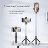 Selfie Stick Techsuit - Stabil és kompakt állvány Bluetooth távirányítóval, 68cm - Fekete thumbnail