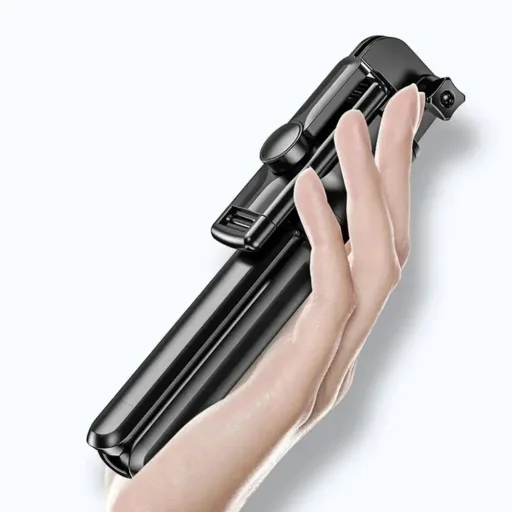 Selfie Stick Techsuit - Stabil és kompakt állvány Bluetooth távirányítóval, 68cm - Fekete - 3