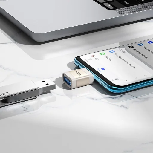 Adapter OTG USB-C - USB-A Hoco 3A UA31C szürke - 3