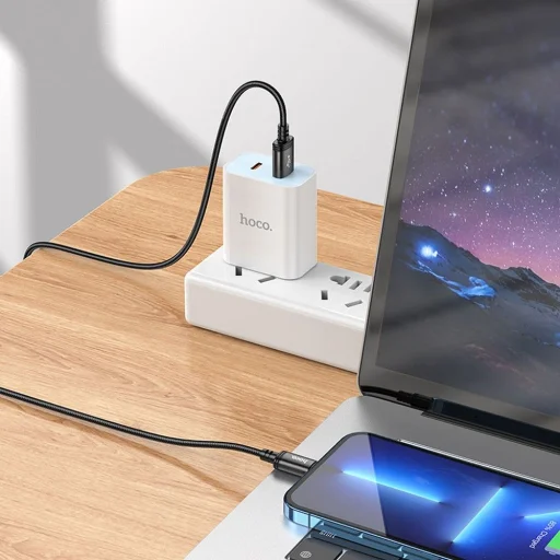 Lightning USB kábel Hoco 2,4A 3 m fekete - 7