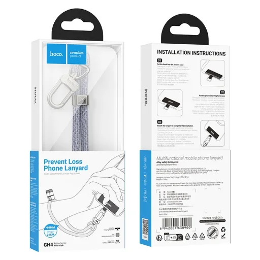 Mobiltelefon csuklópánt kék farmerszövet GH4 Hoco 0,21 m - 5