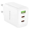 Borofone Wall charger BN32 Cargador GaN - USB + 2xType C - QC 3.0 PD 65W fehér thumbnail