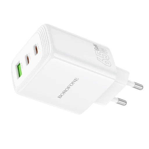 Borofone Wall charger BN32 Cargador GaN - USB + 2xType C - QC 3.0 PD 65W fehér - 2