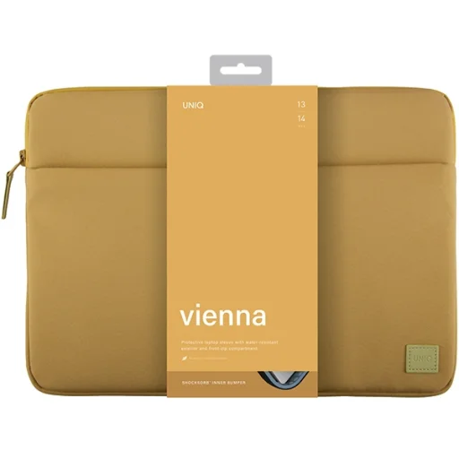 UNIQ Vienna Laptop táska 14" kanári sárga Vízálló RPET - 3