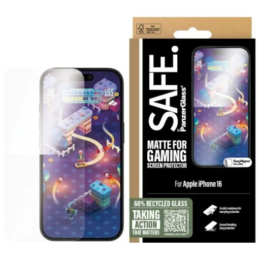 iPhone 16 6.1" Gaming Képernyővédő Ultra-Széles Illeszkedés üvegfólia SAFE by PanzerGlass SAFE95886 - 1