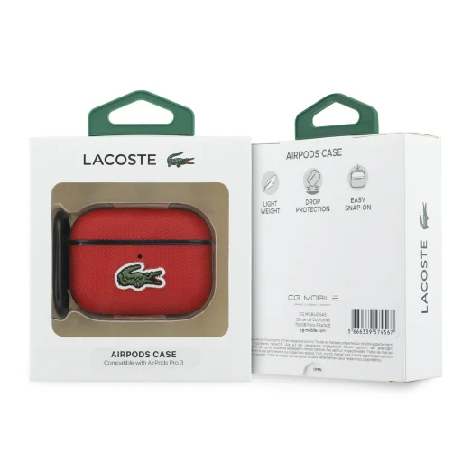 Lacoste Petit Piqué Croc Logo Patch AirPods Pro 3 tok piros - 4