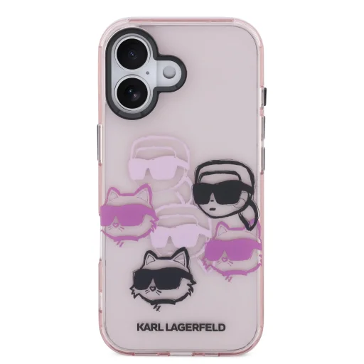 Karl Lagerfeld IML Multi K&CH Heads tok iPhone 17-hez Pink - 3