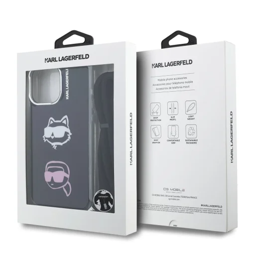 Karl Lagerfeld IML Crossbody K&CH Heads Case for iPhone 16 Pro Black - 6