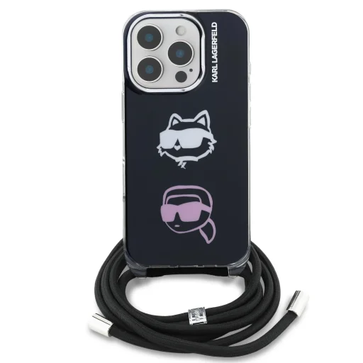 Karl Lagerfeld IML Crossbody K&CH Heads Case for iPhone 16 Pro Black - 2