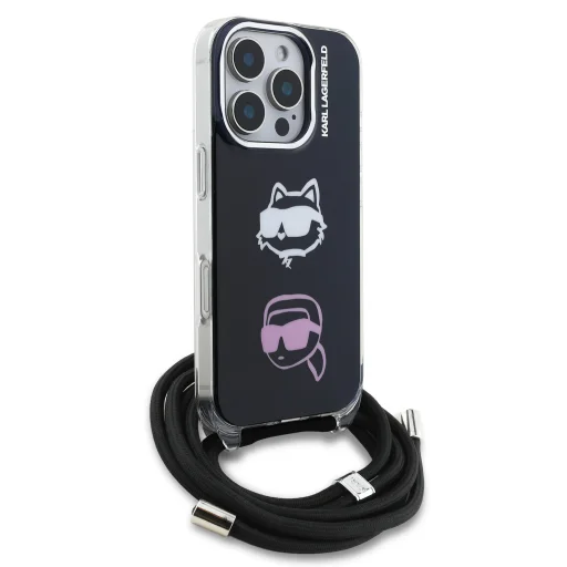 Karl Lagerfeld IML Crossbody K&CH Heads Case for iPhone 16 Pro Black - 3