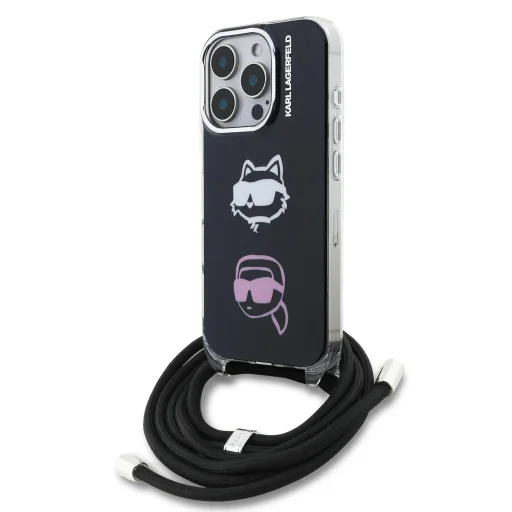 Karl Lagerfeld IML Crossbody K&CH Heads Case for iPhone 16 Pro Black - 1