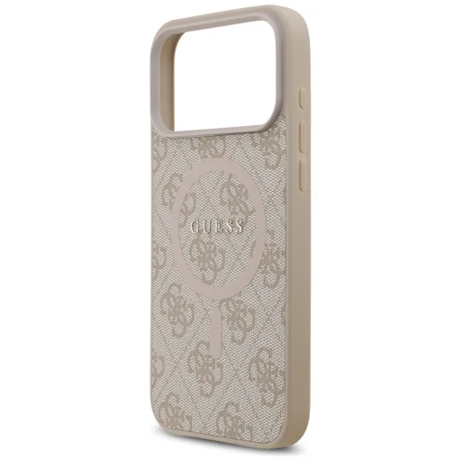 Guess PU kožené 4G farebné krúžkové MagSafe puzdro pre iPhone 17 Pro Max, ružové - 6