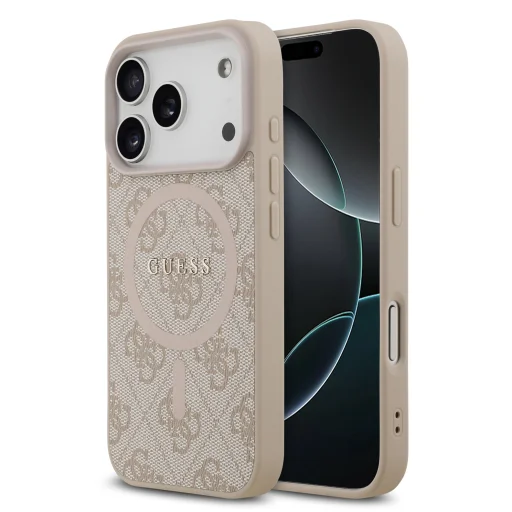 Guess PU Leather 4G Colored Ring MagSafe tok iPhone 17 Pro Pink tok - 1