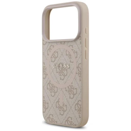 Guess PU kožené 4G farebný krúžok MagSafe puzdro pre iPhone 17 Pro ružové - 6