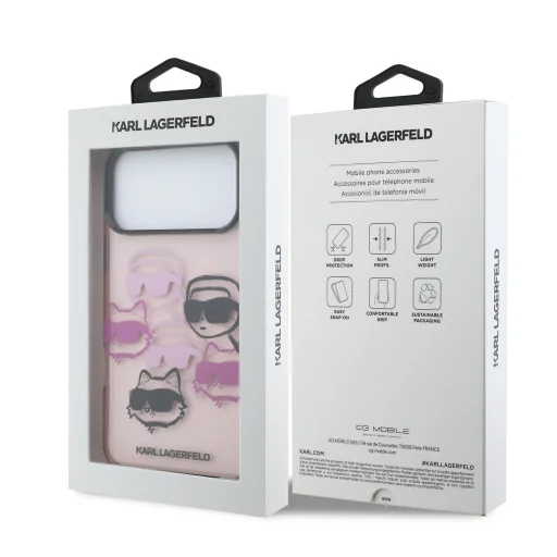 Karl Lagerfeld IML Multi K&CH Heads tok iPhone 17 Pro Max Pink - 7