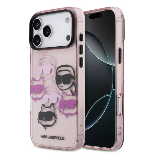 Karl Lagerfeld IML Multi K&CH Heads tok iPhone 17 Pro Max Pink - 1