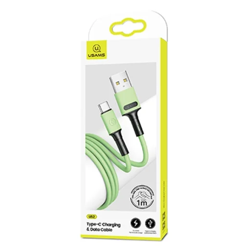 USAMS U52 USB-C 2A Gyors Töltő Kábel 1m zöld SJ436USB02 (US-SJ436) - 1