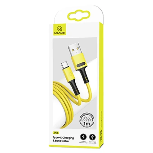 USAMS U52 USB-C 2A Gyors Töltő Kábel 1m sárga SJ436USB03 (US-SJ436) - 1