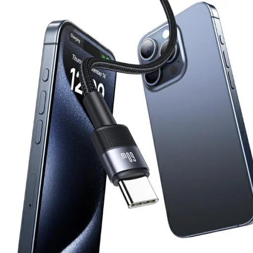 USAMS Kábel USB-C to USB-C 60W 1.2m Gyors Töltés acél/árnyalat SJ724USBSG01 (US-SJ724) - 3