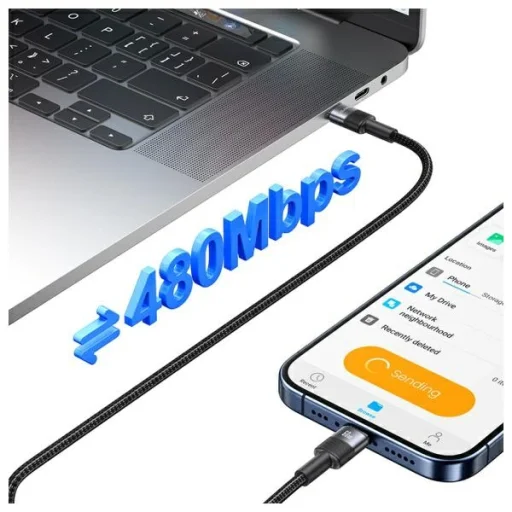 Type-C USB kábel USAMS USB-C to USB-C kábel 60W 1.2m alumínium ötvözet adatkábel SY sorozat (US-SJ724) - 5