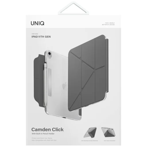 iPad 11" A16 (2025) / iPad 10.9" 10th Gen (2022) UNIQ Camden Click szürke tok - 7