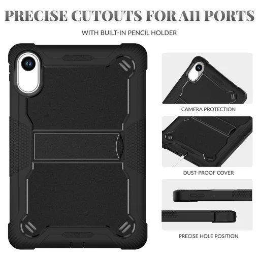 Xiaomi Redmi Pad 2 Techsuit - Rugged TabShell + Képernyővédő - Fekete tok - 5