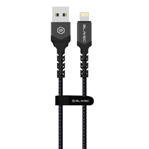 Blavec Cable Raptor fonott - USB to Lightning - 1,5A 2 méter (CRA-UL15BG20) fekete-szürke - 2