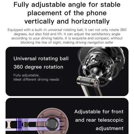 F-Grip IronSecure szélvédőre/műszerfalra szerelhető mágneses autós telefontartó fekete, - 14