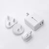 Forcell F-Energy 3 az 1-ben USB C + USB A QC4.0 PD 3A 45W három cserélhető csatlakozóval (EU / UK / US) TFK-TC-45WPDAC fehér hálózati USB-C töltő adapter thumbnail