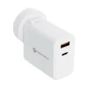 Forcell F-Energy 3 az 1-ben USB C + USB A QC4.0 PD 3A 45W három cserélhető csatlakozóval (EU / UK / US) TFK-TC-45WPDAC fehér hálózati USB-C töltő adapter thumbnail