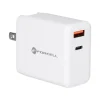 Forcell F-Energy 3 az 1-ben USB C + USB A QC4.0 PD 3A 45W három cserélhető csatlakozóval (EU / UK / US) TFK-TC-45WPDAC fehér hálózati USB-C töltő adapter thumbnail
