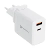 Forcell F-Energy 3 az 1-ben USB C + USB A QC4.0 PD 3A 45W három cserélhető csatlakozóval (EU / UK / US) TFK-TC-45WPDAC fehér hálózati USB-C töltő adapter thumbnail