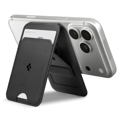 iPhone Spigen S314-3 Slim Fold Tripod Wallet MagSafe Fekete - 12