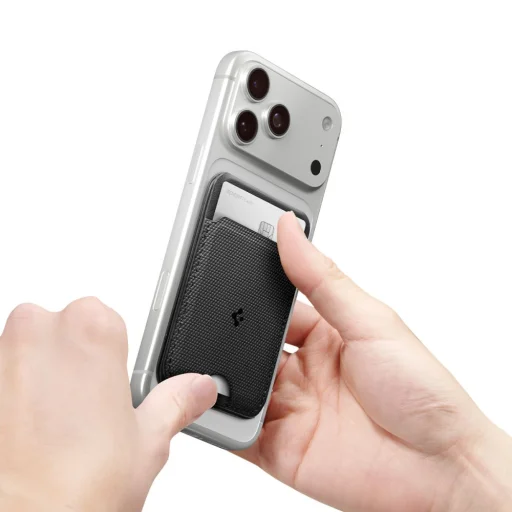 iPhone Spigen S314-3 Slim Fold Tripod Wallet MagSafe Fekete - 14