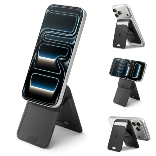 iPhone Spigen S314-3 Slim Fold Tripod Wallet MagSafe Fekete - 15