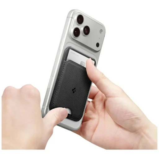 iPhone Spigen S314-3 Tenká skladacia statívová peňaženka MagSafe Čierna - 5